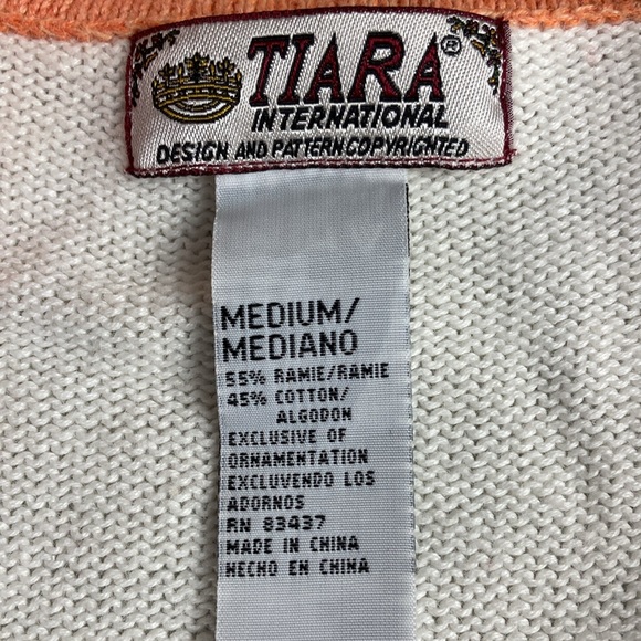 Tiara Full Zip Fair Isle Pastel Rib Knit Cardigan, Size Medium - Picture 8 of 10